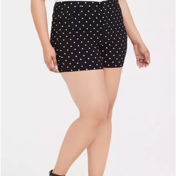 Torrid High Waist Black and White Polka Dot Shorts - Picture 4 of 6